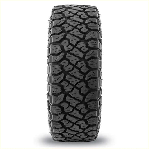Black rubber Kenda Klever RT 265 70 R17 tire with aggressive deep tread pattern for off-road use