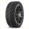 Black rubber off-road kenda klever rt tire with aggressive tread mounted on black alloy wheel for rugged use