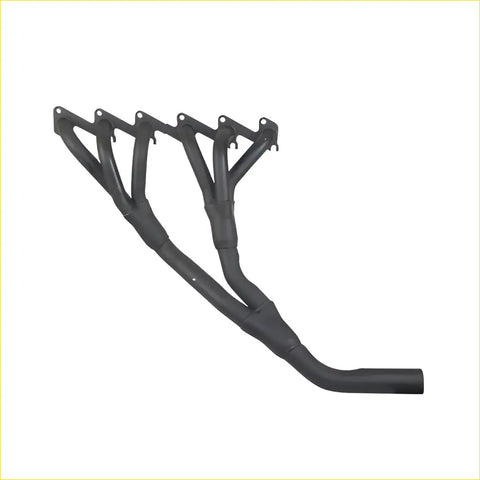 Black matte finished aftermarket exhaust manifold with four branch design and mounting brackets for l cruis hj47 2h diesel