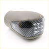 Gray leather shift knob for toyota hilux kun26 sr5 4wd 2004-2010 with carbon fiber pattern and white gear markings