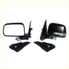 Black plastic led door mirrors x2 with integrated turn signals and mounting brackets for toyota hilux 1997-2006 back side
