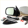 Black plastic led door wing mirror with integrated turn signal and mounting hardware for toyota hilux mk6 back side