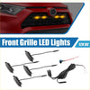 Set of four black led front grille lights with amber illumination for 12v dc vehicle installation on toyota rav4 2019-2022