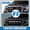 Led grille light with bracket in white led installed across the black grille of a toyota tundra 2014-2020