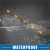 A sleek transparent waterproof led grille light strip with five amber bulbs and black wiring for toyota tundra