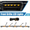 Led grille lights with bracket for toyota tundra 2014-2020 amber yellow led bulbs on black strip with wiring