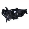 Black plastic backside of led headlamp housing with molded contours for left side toyota 4runner headlights