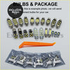Set of led interior light bulbs for toyota celsior 1989-2006 with yellowish-white diodes in various shapes and sizes
