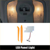 Led interior light set for toyota hiace with warm amber glow, translucent diffuser panels, and integrated manual switch