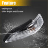 Clear transparent plastic led left side mirror turn signal light with black rubber strip for toyota avalon 2013-2018
