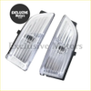 Led rearview side mirror turn signal light for ford everest ranger clear rectangular ribbed lens with black brackets back view