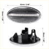 Clear oval-shaped led side indicator repeater light with ribbed lens and black base for toyota aygo proace 2014-2023