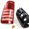 Led tail light x2 for toyota hilux sr5 2004-2016 red and clear lens with black housing and horizontal led strips