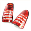 Red led tail light x2 for Toyota Hilux SR5 2004-2016 with clear lens sections and sleek curved design back side view
