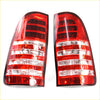 Red led tail light x2 for toyota hilux sr5 2004-2016 with clear lens sections and sleek modern design back side view