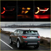 Red led tail lights for land rover discovery sport 2015-2019 back side with sleek illuminated circular and horizontal patterns