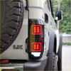 Black led tail lights pro pair with red illuminated sections and sleek modern design showing the back side