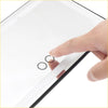 A sleek transparent screen protector with black border and two camera cutouts for led visor mirror