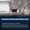 Black rear view mirror cap with sleek protective design for left car mirror cover for toyota rav4 2019-2025 replacement