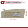 Beige plastic left driver side sun visor for toyota highlander 2010-2013 with rectangular storage compartment and adjustable clip
