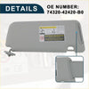 Gray plastic left driver side sun visor with integrated handle and mirror for toyota rav4 2013-2018 back view