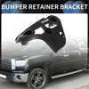 Left front black plastic bumper support bracket with multiple cutouts and mounting holes for toyota tundra 2007-2014