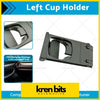 Black plastic left front cup holder trim with textured interior and foldable design for toyota hilux vigo fortuner