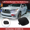 Black plastic left front bumper tow hook cover cap for toyota rav4 2009-2012 shown from the back side