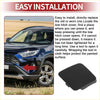 Black plastic left front tow hook cover cap for toyota rav4 2019-2025 shown from the back side