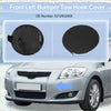 Black plastic left front tow hook cover for silver 2016-2018 toyota auris bumper