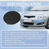 Black circular tow hitch cover for left front tow hook on 2016-2018 toyota auris with durable plastic design