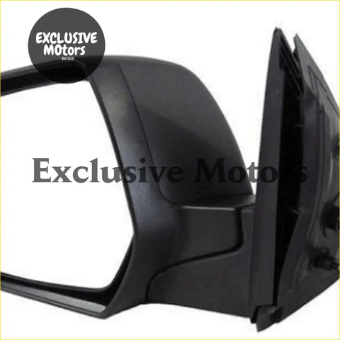 Left-hand black plastic manual side-view mirror housing with angular design and mounting bracket for ford ranger bt50