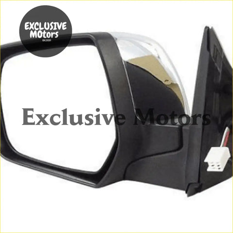 Left-hand chrome electric side mirror for ford ranger bt50 2006-2011 black plastic with chrome accent and wiring harness