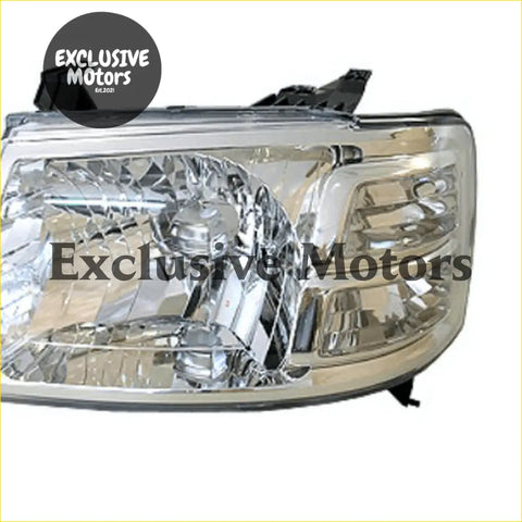 Left-hand headlight for ford ranger pj 2006-2008 with clear chrome finish and multi-element lens design