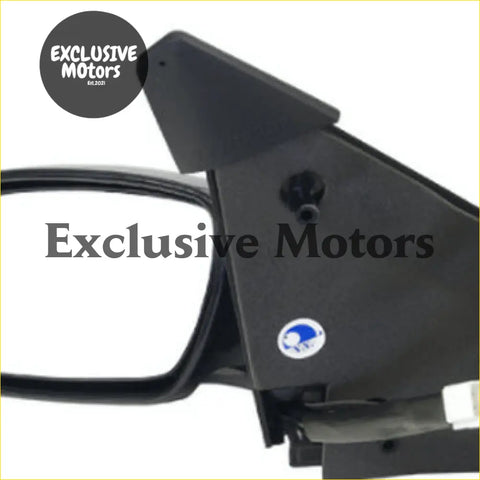 Black plastic left-hand mirror door housing with mounted camera lens for ford falcon ef/el 1994-1998 shown from back