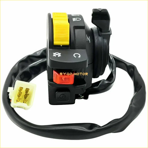 Black left handlebar switch for suzuki quadrunner 250 lt f250 with yellow lever red button and rubber grip