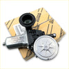 Left power window motor for Toyota Hilux SR5 2004-2016 with silver and black Denso motor and star-patterned metal cover