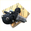 Left power window motor for toyota hilux sr5 2004-2016 in black and silver with plastic and metal parts, back side shown