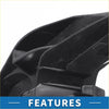 Black plastic left rear bumper retainer bracket for 2017-2018 Toyota C-HR shown from the back side with angular ribs