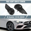 Black plastic left right fog light grille covers with ribbed texture and mounting tabs for toyota sienna 2011-2020