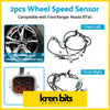 Two black-coated front abs wheel speed sensors with metallic connectors for ford ranger pj and mazda bt50