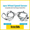 Two black wire wheel speed sensors with metal brackets for front left and right abs on ford ranger pj mazda bt50