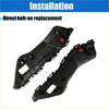 Black plastic left and right front bumper cover support rails with red fasteners for toyota rav4 2019-2023