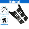 Black plastic left and right front bumper guides for toyota with molded slots and mounting points shown from back side