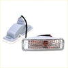Clear rectangular left right indicator turn signal light with transparent lens and red-orange filament for toyota hilux