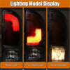 Black led tail light assembly with red and yellow lights for brake turn signal and reverse on Toyota Tacoma 2005-2015