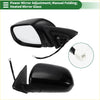 Left side door mirror for toyota highlander black power adjustable heated glass with manual folding mechanism back view