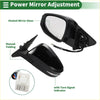 Left side door mirror for toyota highlander 2014-2019 in gloss black with manual folding heated glass and turn signal indicator