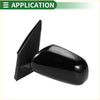 Left side door mirror for Toyota RAV4 2009-2012 manual folding black glossy plastic shown from back side