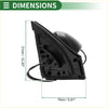 Black plastic left side door mirror for toyota rav4 2013-2015 with curved reflective surface and mounting bracket